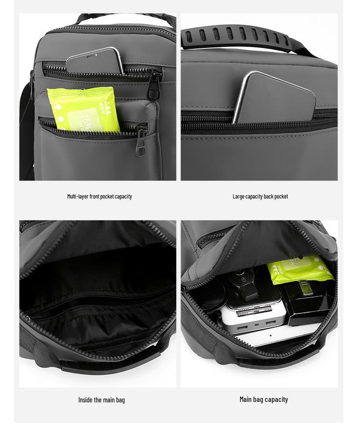 Men's Waterproof Large Capacity Casual Crossbody Tablet Bag