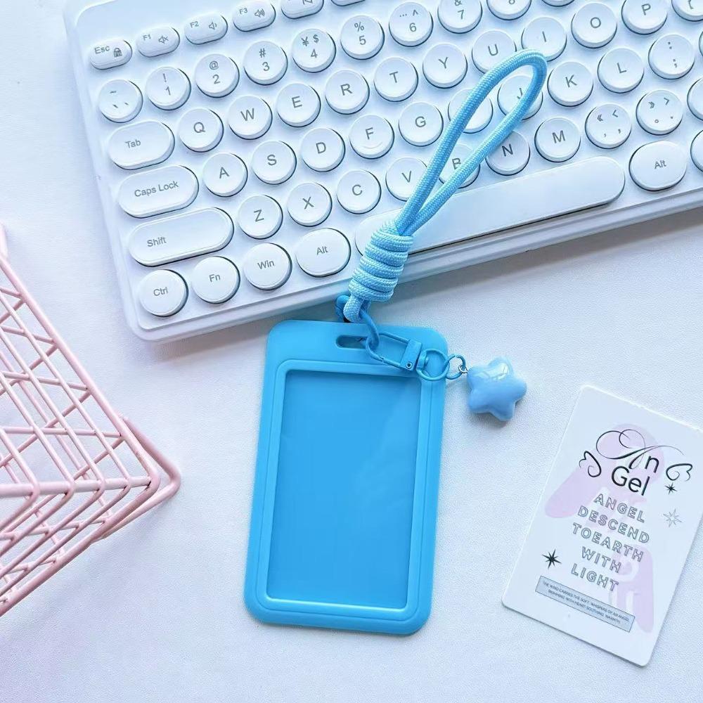 Creative Solid Color Business Card Holder INS Sliding Cover ID Card Card Holder Bus Card Cover Case