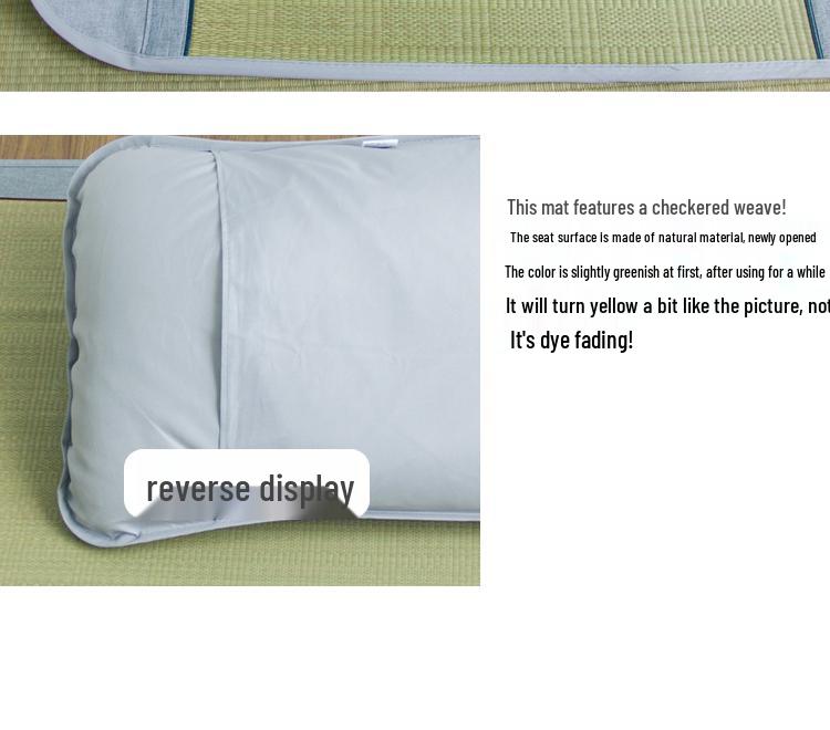 Free Shipping: Cool Straw Mat Pillow Set - Natural Cattail Grass, Orchid Design, Pair (2 Strips), Summer Cooling Pillowcase for Adults