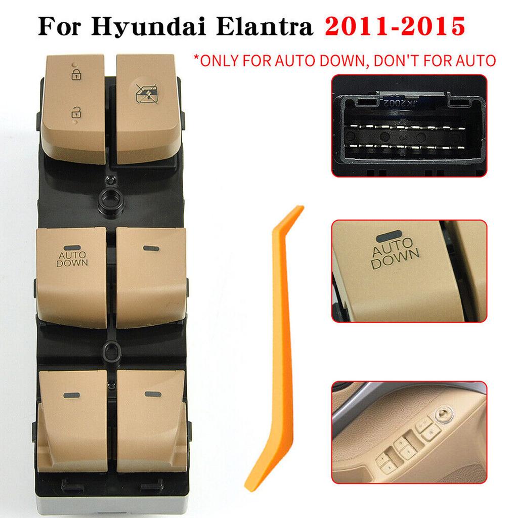 Car Power Window Control Master Switch 93570 3X000 Black Replacement for Hyundai Elantra 2011‑2015