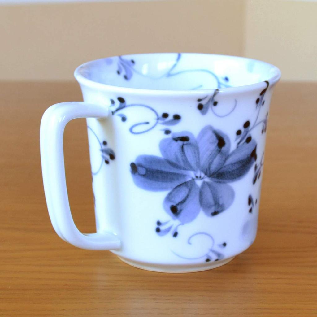 Lightweight microwave gift box Arita indigo flower made in mug, safe, included, ware, design, Japan.