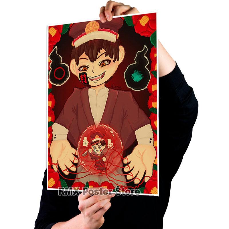 Anime toaleta Hanako Kun plakaty biały papier powlekany obrazy do dekoracji wnętrz naklejki ścienne dekoracja pokoju mural