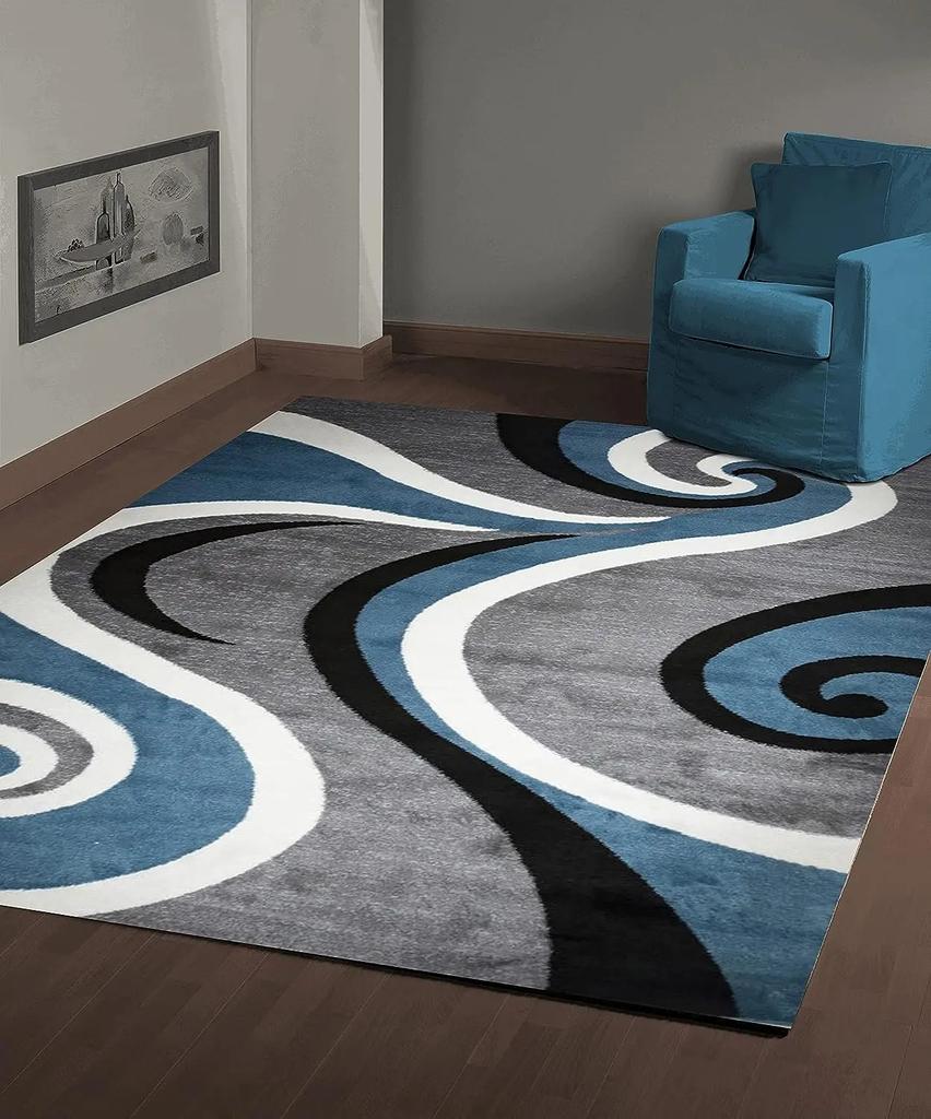 Modern Gray Black White Living Room Carpet  Decor Sofa Table Large Area Rugs Bedroom Anti-slip Floor Mat Hallway Alfombra