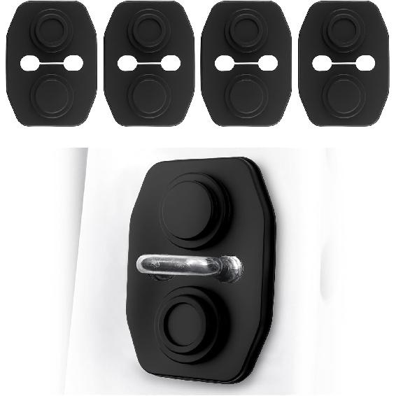 4PCS Universal Silicone Car Door Latch Covers,New Silicone Door Latch Protective Cover with 3 Layers of Shock Absorption for Protection & Noise