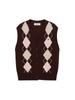 NITINA Cashmere Blending Argyle Vest Br