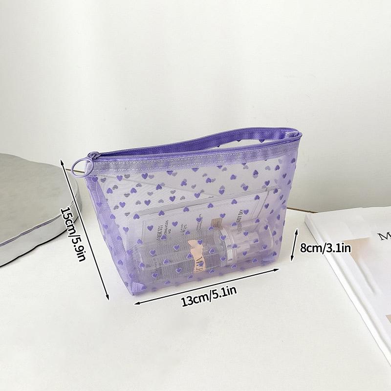 Women Mesh Cosmetic Bag Clear Makeup Bags Travel Storage Make Up Organizer Zipper Toiletry Pouch Portable Lipstick Beauty Case
