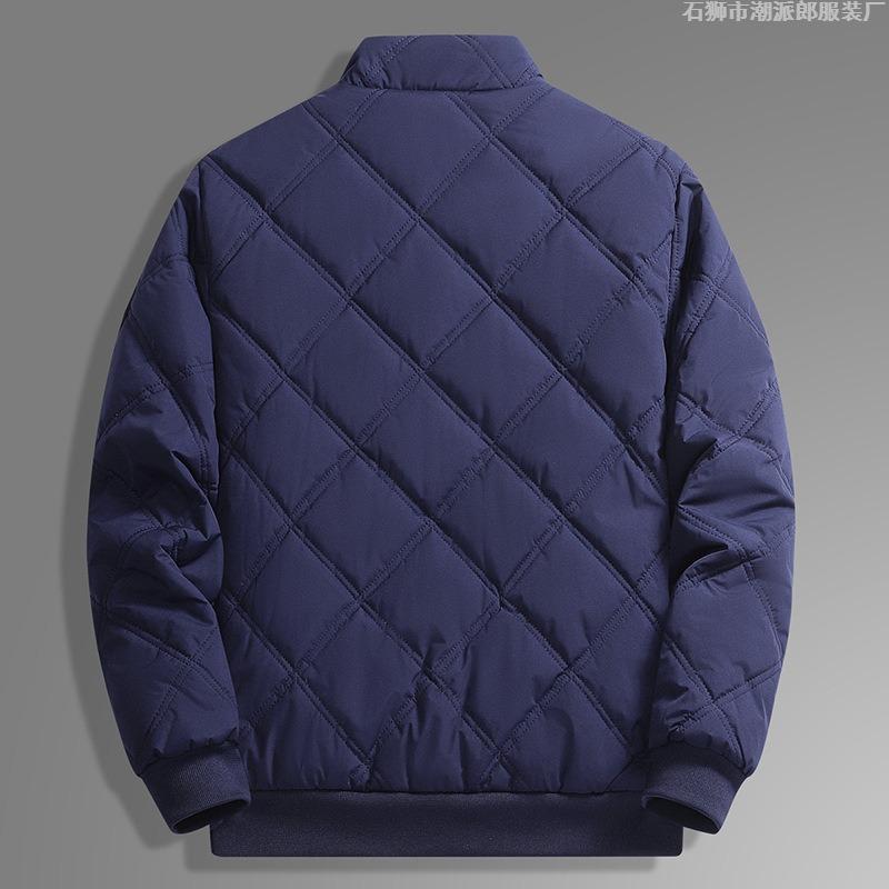 Mittlere Samt-Baumwolljacke Herren Herbst und Winter Thermische Stehkragenjacke Neue Trendige Marke Herren Freizeit Baumwollwattierte Kleidung