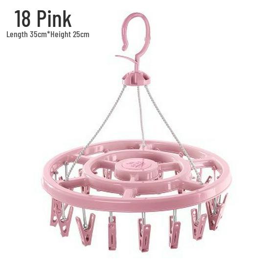 Windproof Plastic Drying Rack with 32 Clips for Children's Socks and Underwear