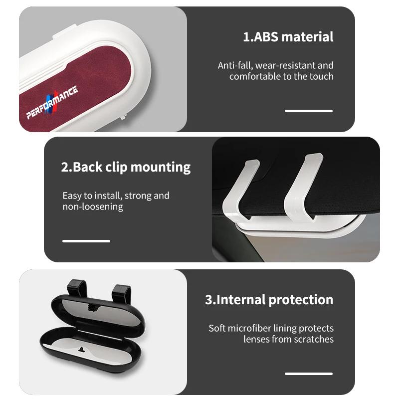 Car Sticker 2025 Hot Car Sun Visor Clip Glasses Cards Case Auto Sunglasses Visor Glasses Holder For BMW X1 X3 X5 X7 F15 F16 F30