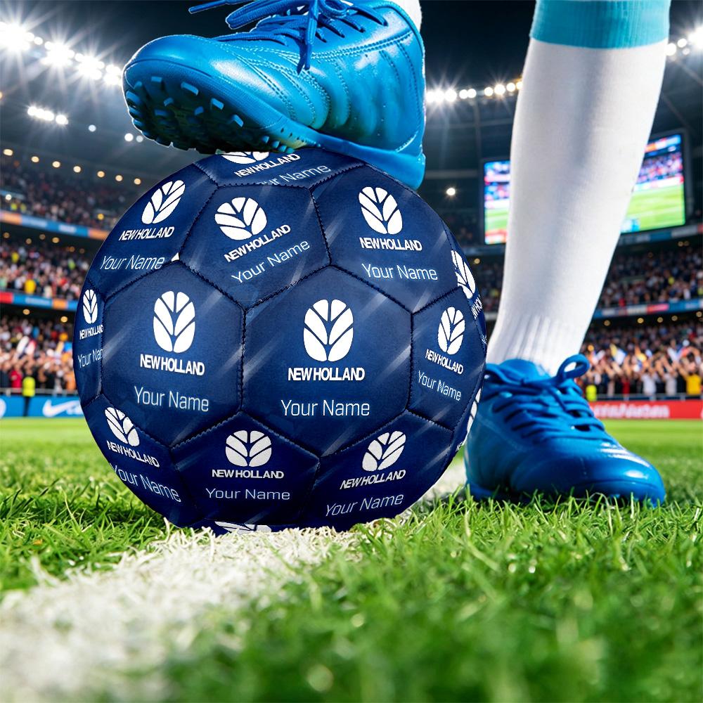 New Holland Size 5 Football, Custom Name Text Personalized Soccer Ball Sport Training Gift
