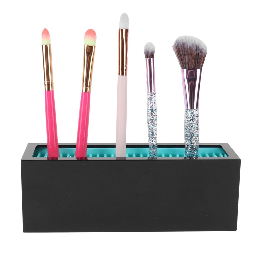 Silicone Cosmetic Storage Box Lipstick Makeup Storage Organizer Case Container for Cosmetics(Black