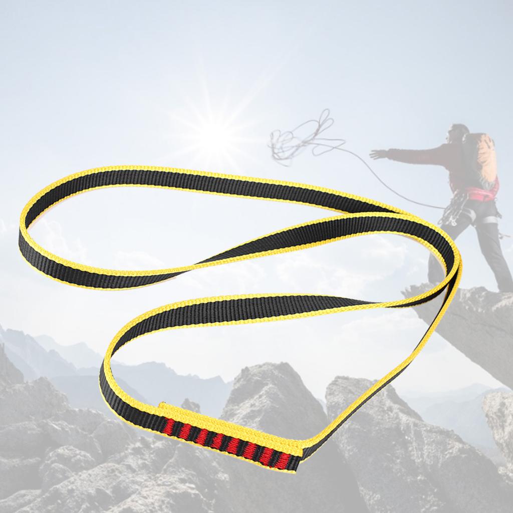 Outdoor Climbing Load Bearing Flat Belt Strap Safety Mountaineering Rope(120*1.6cm)