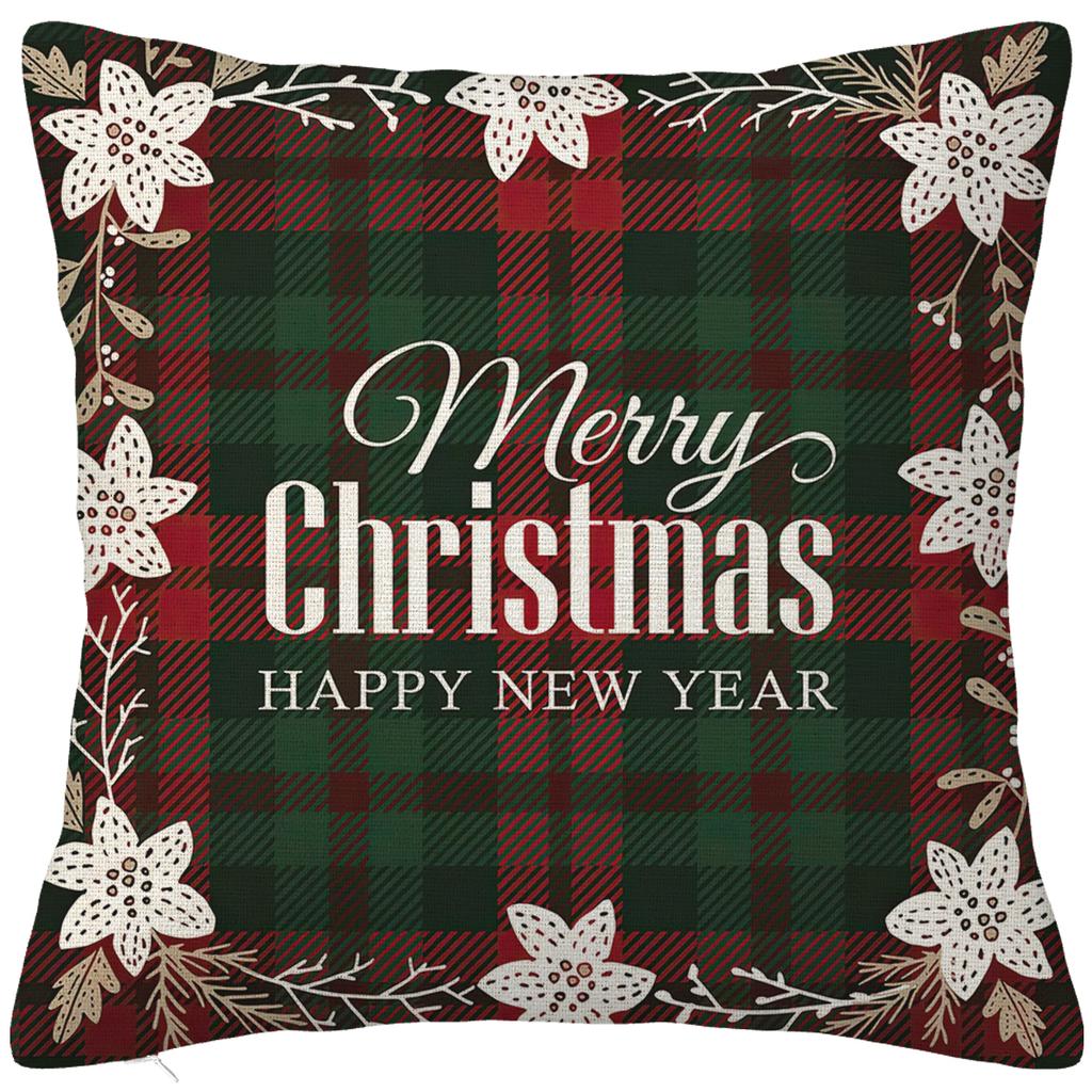 Christmas decoration red and green faro plaid pillowcase home decoration living room sofa cushion cover 50*50 40*40 45*45 60*60