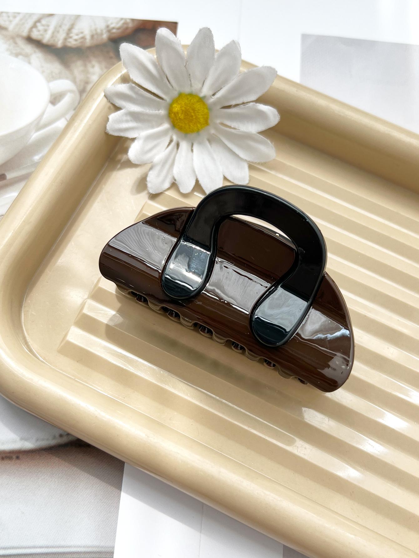 

4 шт. черные милые геометрические зажимы для волос в виде сумочки для женщин, модные акриловые аксессуары для волос в виде акулы для тонких волос