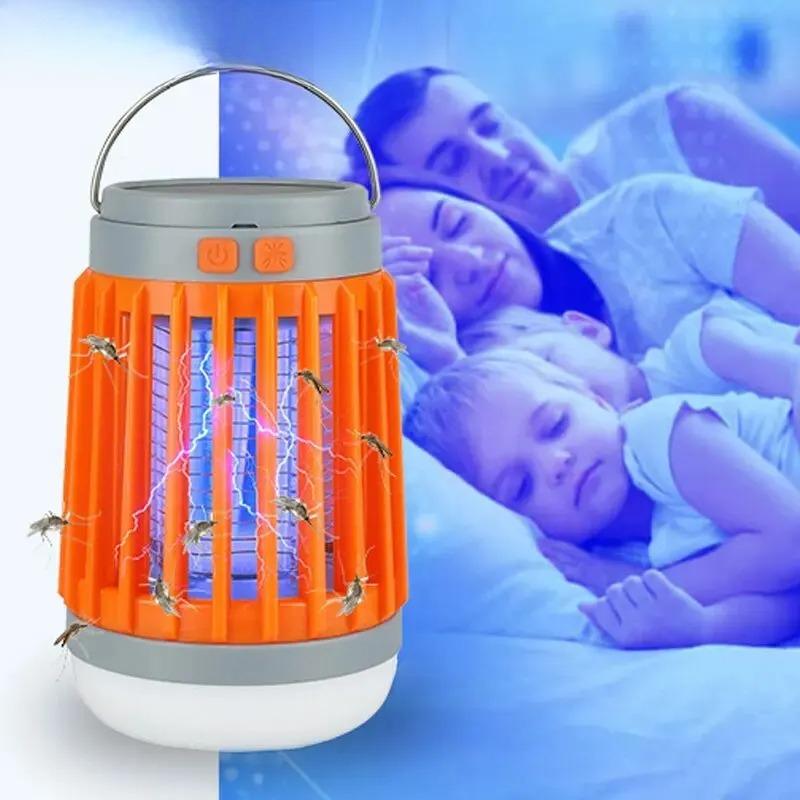 Electric Mosquito Killer Lamp UV Light Bug Zapper Trap Solar Charging Rechargeable Summer Fly Swatter Insect Killer Light