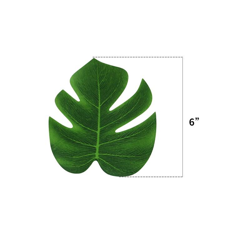 

Тропический гавайский 6 шт. Зеленые полиэстеровые листья Луау Моана Вечеринка Украшение стола 6”