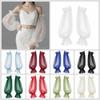 Trouwjurk Bruid Bruiloftshandschoenen Effen Kleur Bruidsmouwen Mode Afneembare Tule Bruiloft