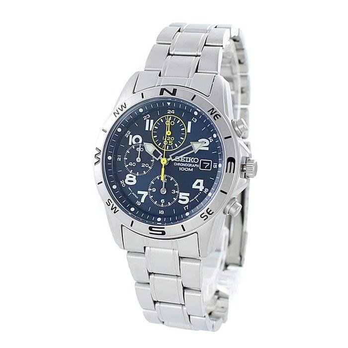 Seiko Watch Chronograph Blue Date snd379p