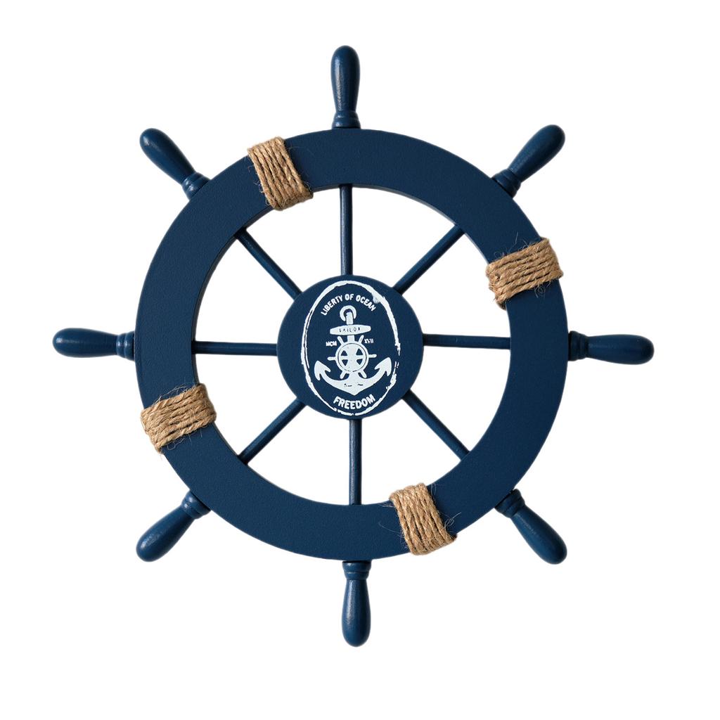Mediterranean Style Wooden Ship Rudder / Anchor Decorative Hanging Piece - Ocean Theme Room Wall Decor Photo Wall Accessories