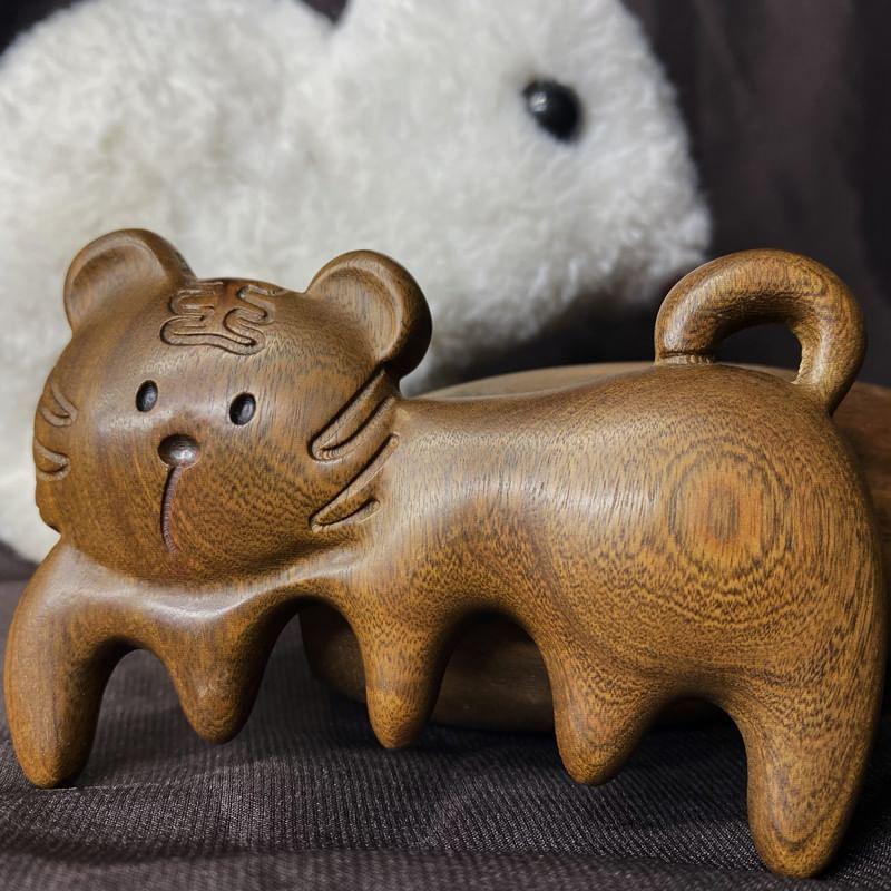 Vaje - Tiger Wooden Scalp Massage Comb