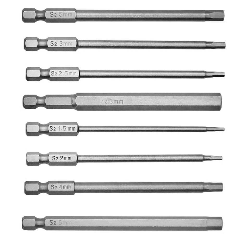 100mm Length Screwdriver Drill Bit Set Screw Driver Bit Hex Magnetic 1/4"