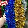 60/1.5M Christmas Tinsel Garland Twist Foil Tinsel Garland Xmas Hanging Decoration Home New Year Birthday Decorative Supplies