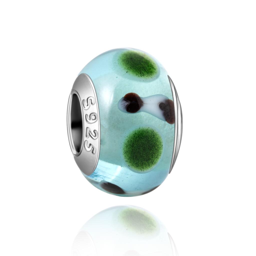 Murano Glas Serie Kupfer Mehrfarbig Rose & Blüten Grafik Anhänger Passt an Armband Damen Feiner Schmuck Zubehör