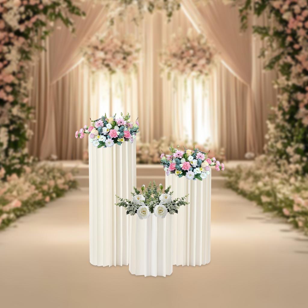 Wedding Centerpieces Cardboard Vases - Set of 3 Flower Vase Flowers Stand for Party Tables Decorations - Elegant Bulk Weddings