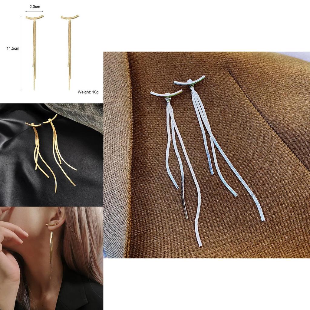 Alloy Chain Drop Earrings With Electroplating For Stylish Casual Wear And Gift Idea