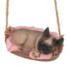 Garden Dog Statue Outdoor Resin Swing Ornament Hanging Decoration Home Bulldog Animal Gift Gray