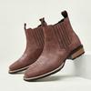 Wide Square Toe Men Cowboy Boots Slip On Waterproof Outdoor Western Boots For Men Comfor Work Ankle Boots Hiking Casual Shoes