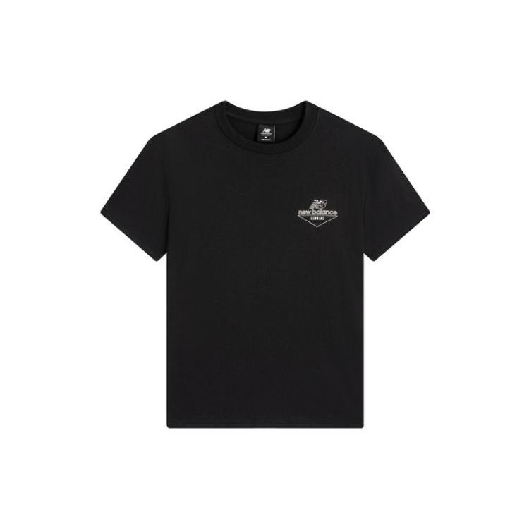 New Balance Casual Logo T-Shirt Asia Sizing  Black White  Men s AMT22396-BK L