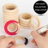 A89X 200PCS Natural Wood Rings For Crafts 55Mm Lace Rings Solid Wood Rings For DIY Crafts, Connectors Jewelry Making