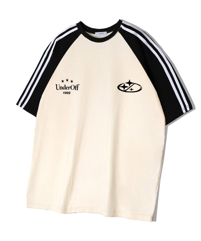 Under Off Oversized Raglan Track Line Short Sleeve T-Shirt Star Logo Cream Cream/S