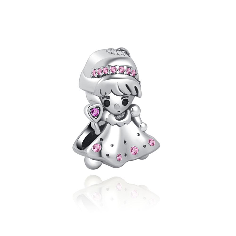 S Copper Prince And Princess Smiling Face Hat Charm Fit Original Bracelet Accessories Women Jewelry