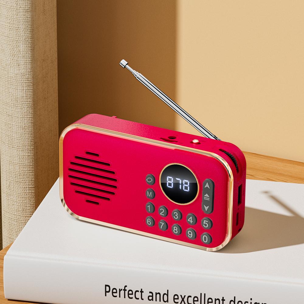Mini Taschen-FM-Radio Tragbar Bester Empfang Radios Empfänger Drahtloser Sound Bluetooth-Lautsprecher TF-Karte USB MP3 Musik-Player