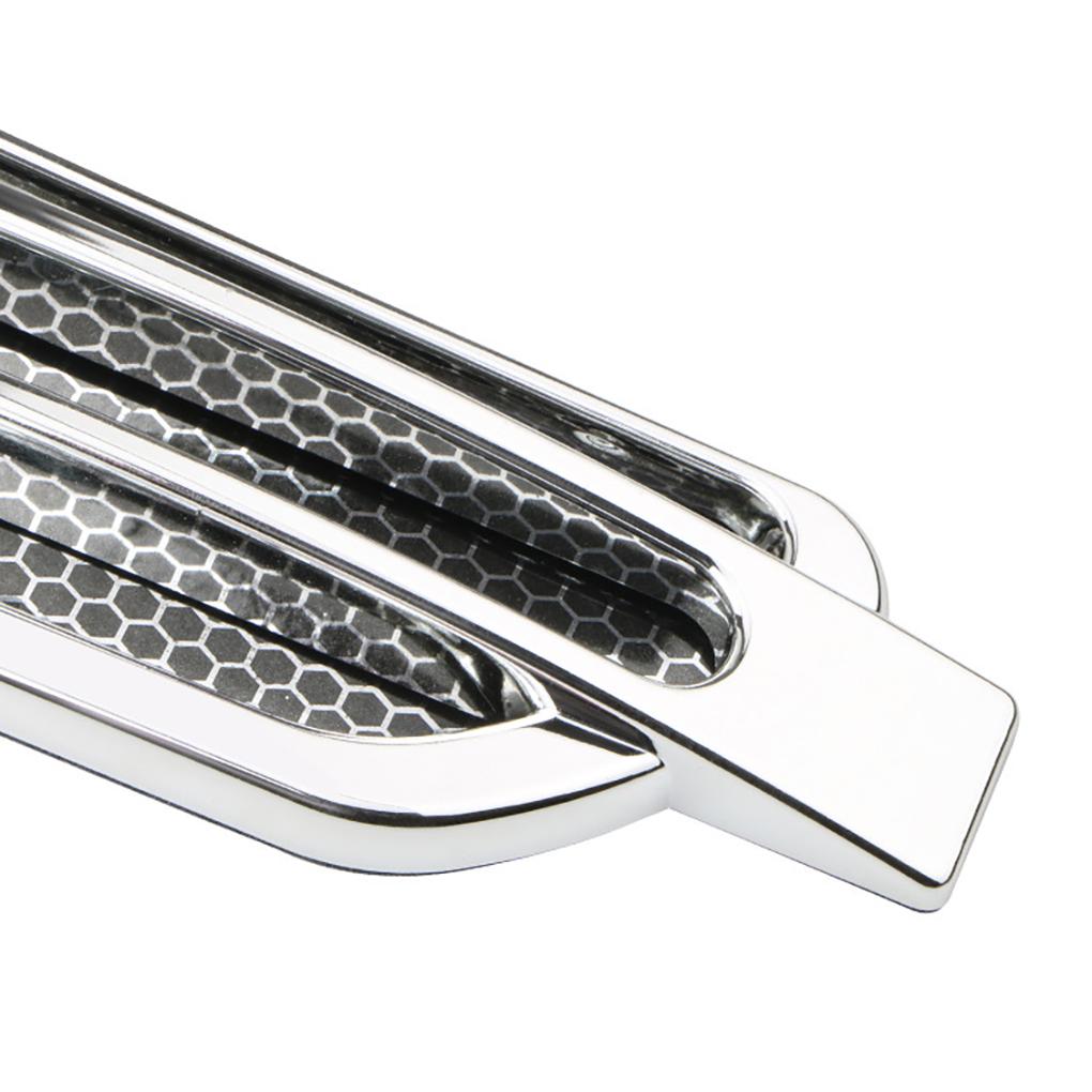 1 Pair Car Side Ulation Plastic Vent Stickers Bonnet Cover Self-adhesive Air Intake Decoration Automobile