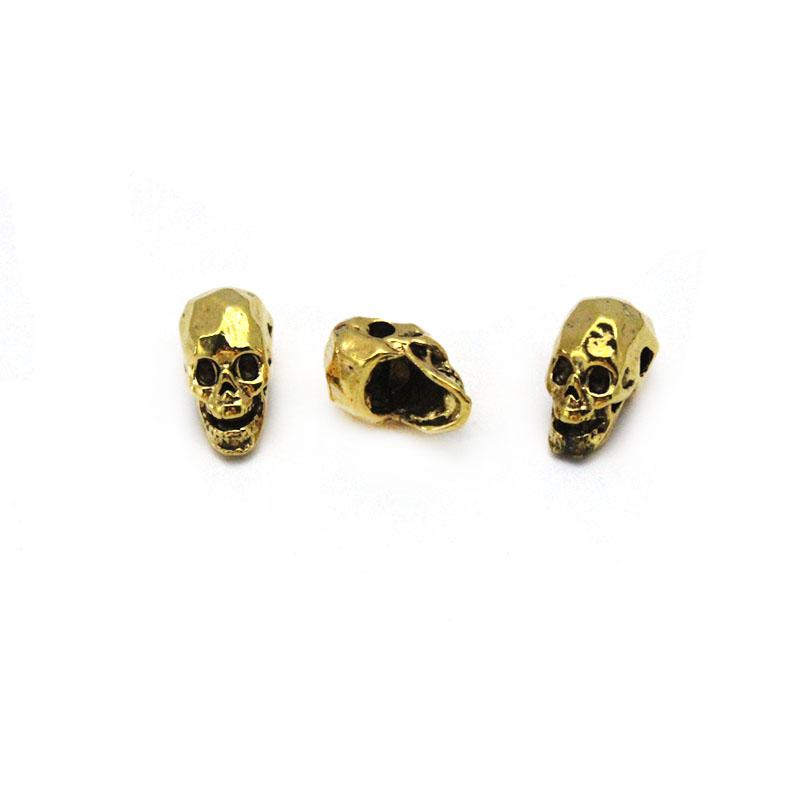 20pcs/Lot Antique Silver Gold Skull Bead Spacer Bead Charms For DIY Beaded Bracelet Jewelry Handmade Making Supplies