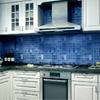 Capa de Parede Autocolante Mosaico Azul Descascar e Colar Capa de Parede de Banheiro Capa de Bancada Azulejo de Parede Decalques Decoração de Bancada de Cozinha X