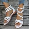 Fashion Women Flat Sandals Summer Plus Size Gladiator Sandals Women Shoes Zipper Flat Heels Sandals Woman Outdoor Non Slip Casual Sandle