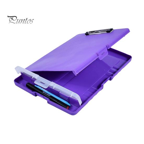 

Органайзер для папок с прочным замком, нескользящими зажимами, отверстиями для подвешивания, планшетом-пеналом 3 в 1, коробкой для хранения файлов фиолетовый