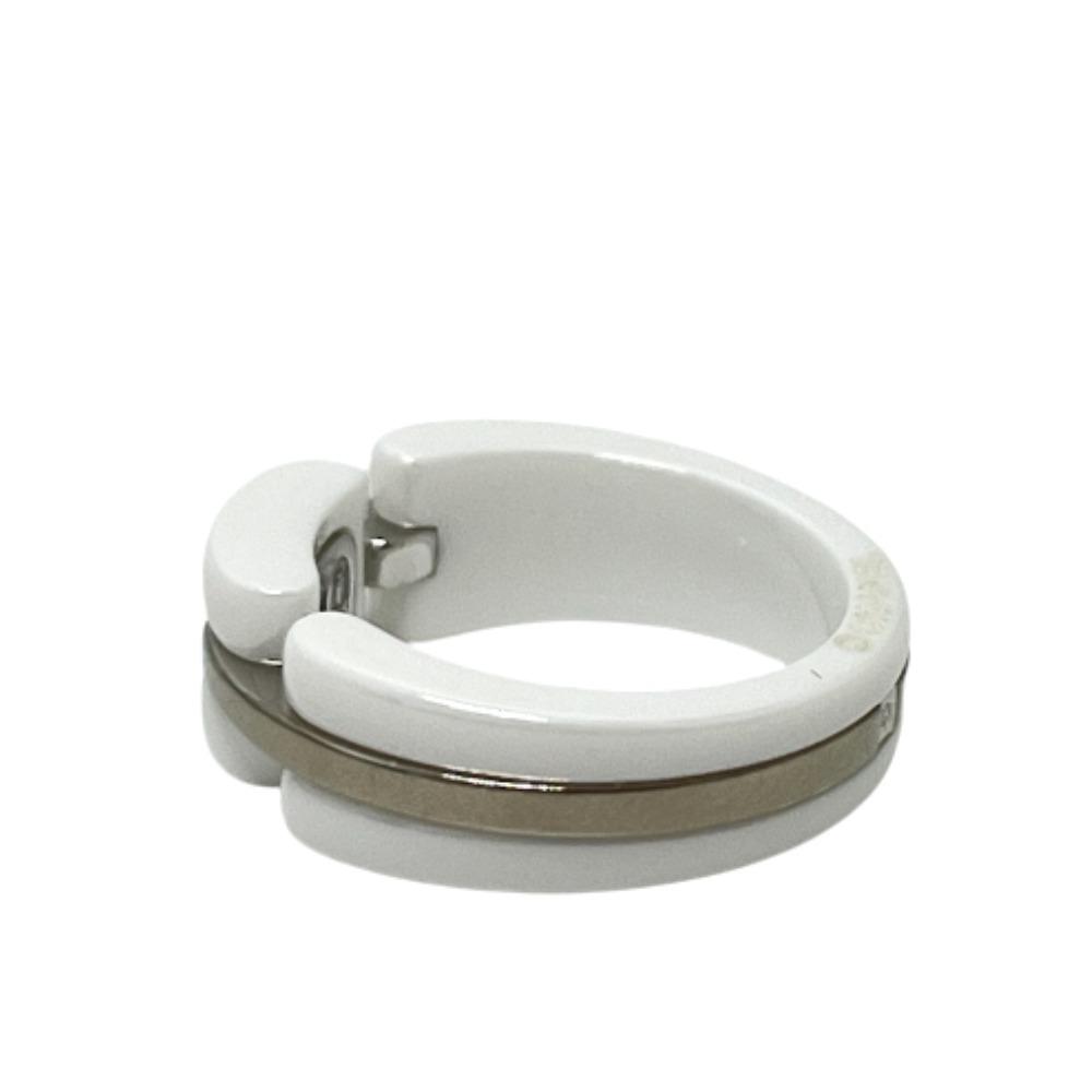 CHANEL Ultra Accessory Jewelry Ring ceramic / Au750 White/Silver