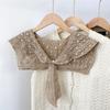 Women Solid Shirts Blouse Sweaters Detachable Collars Shawls Hollow Neckerchief Decoration Fake Collar Tie Scarf Accessories