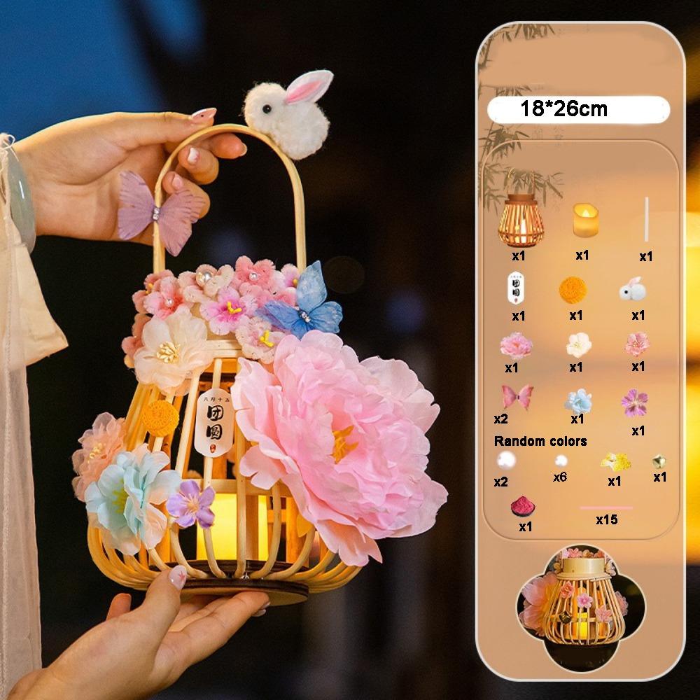 Handmade Mid-Autumn Festival Lanterns Rabbit Flower Rabbit Lanterns  Mid-Autumn Festival Style 1