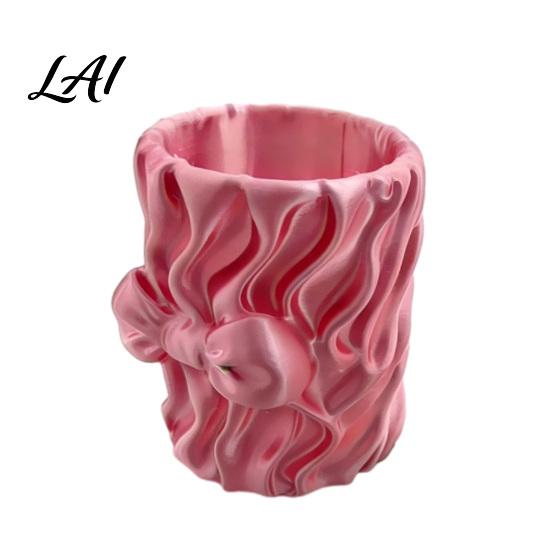 Multifunctional Storage Bag Silk Texture Pen Holder 3D Printed Desk Organizer for Brushes Stationery And Desktop Pens Makeup Brushes Ribbon