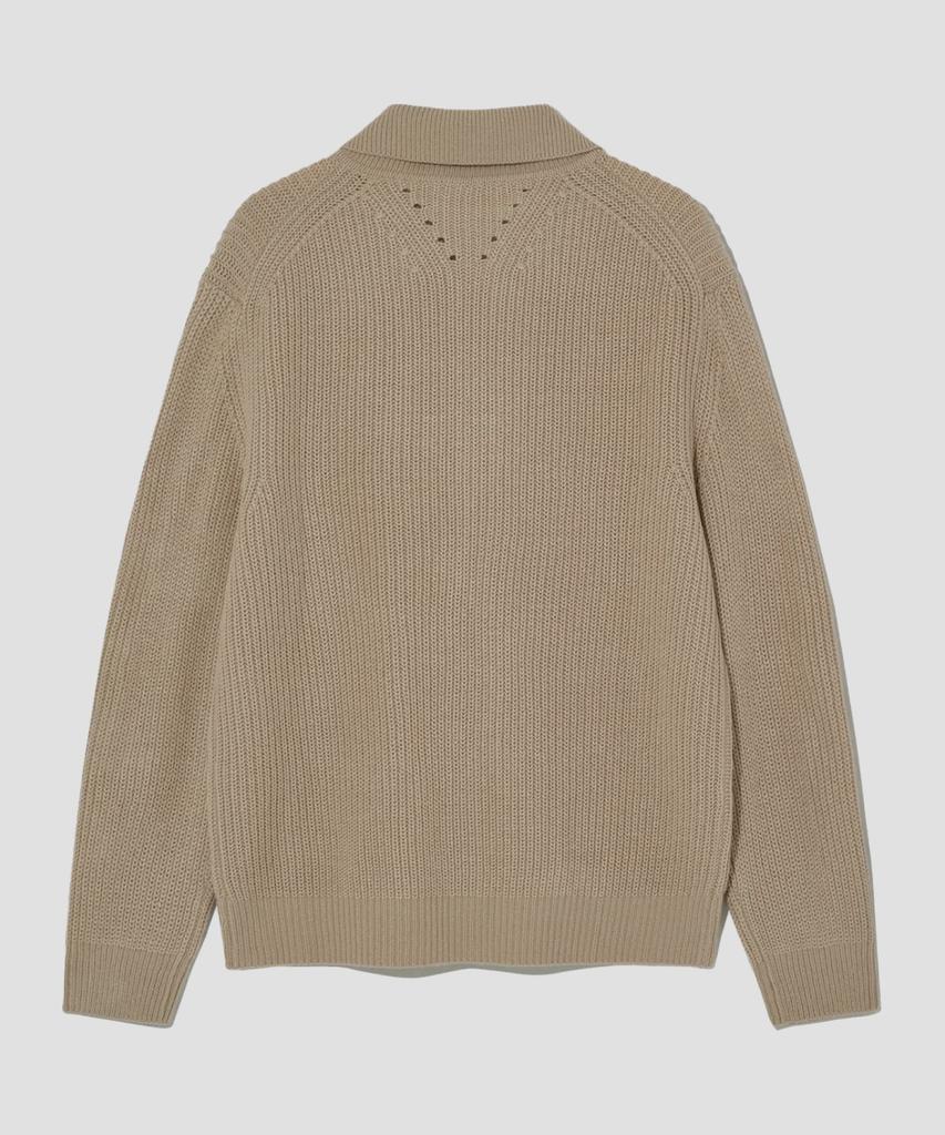 AGOD Refined Two-Way Knit Zip-Up [Beige]