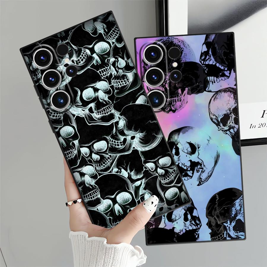 Totenkopf Kunst Funda für Samsung Galaxy S24 Plus S21 FE S23 S10 S9 Note 20 Ultra 8 9 10 S25 Ultra S20 Handyhülle Handyhülle