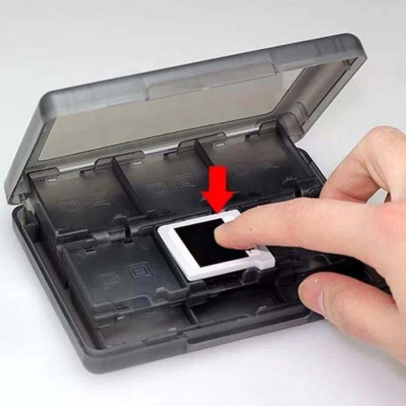 28-in-1 Game Card Case for 3DS/DS Series, Portable PP Box with SD/TF & Stylus Slots
