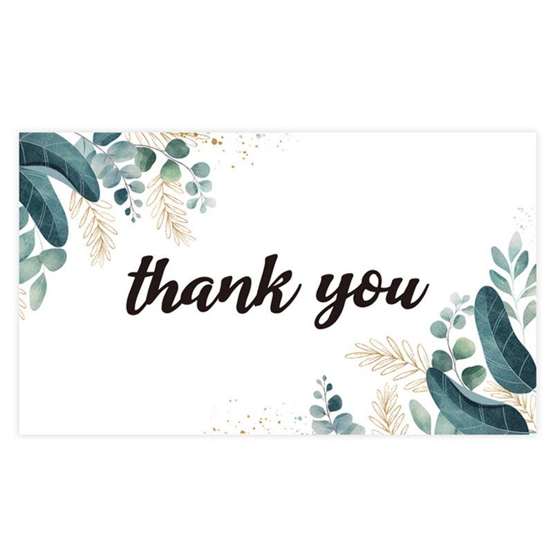 Black Thank You Greeting Cards, 50 Sheets/Pack