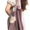 2025 new Korean lazy style retro shoulder bag Jiang purple literary and versatile large-capacity commuter tote bag women